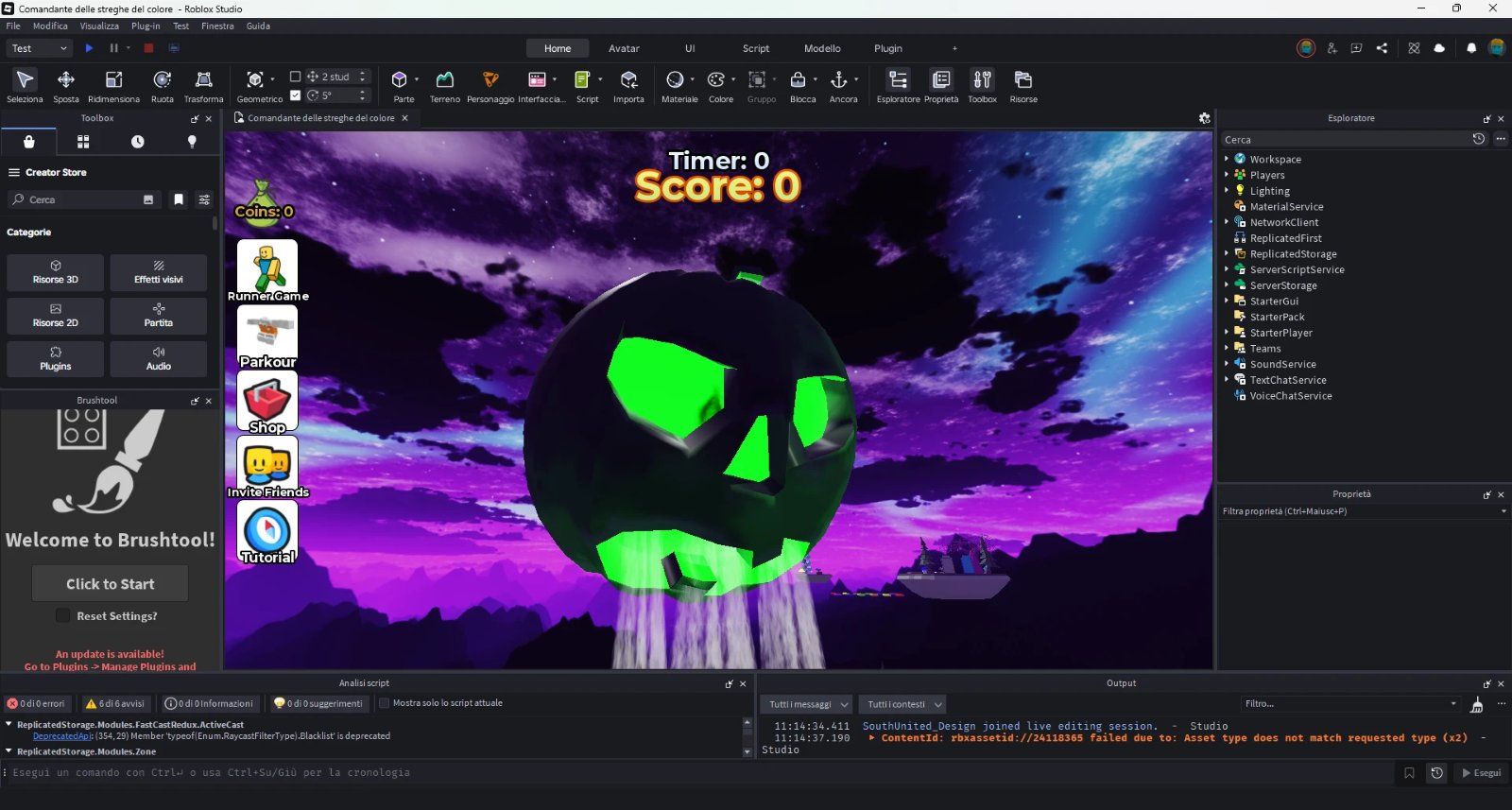 Il pianeta-teschio verde del parkour in Roblox Studio