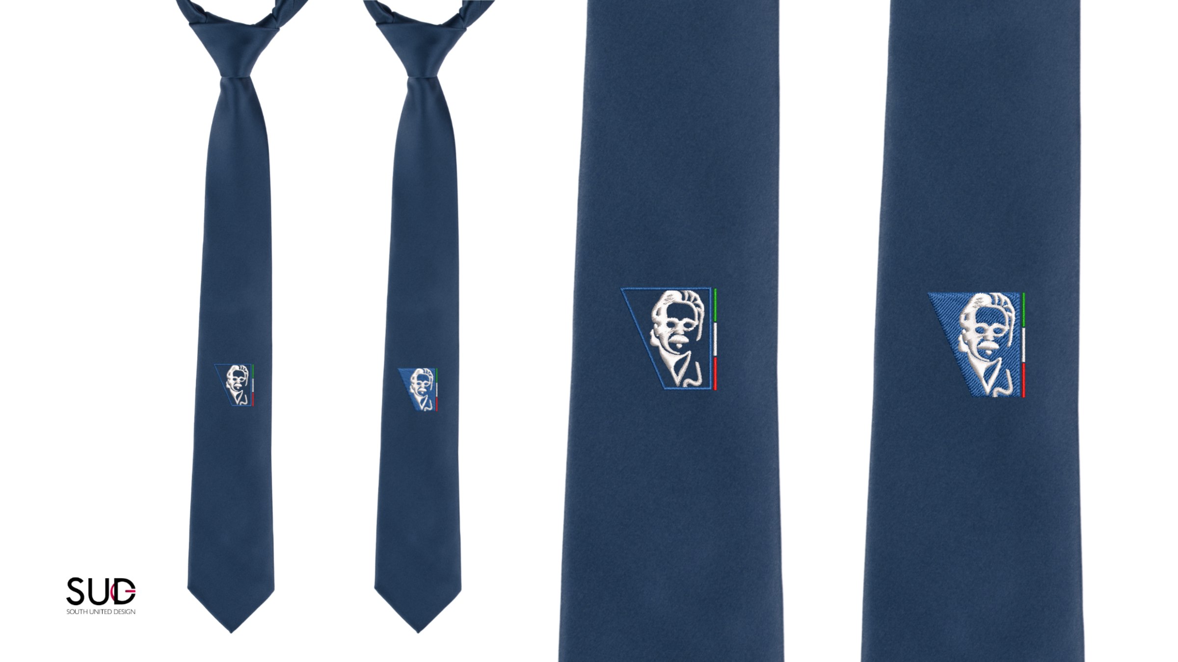 Design: the blue ties with the embroidered Conservatory logo